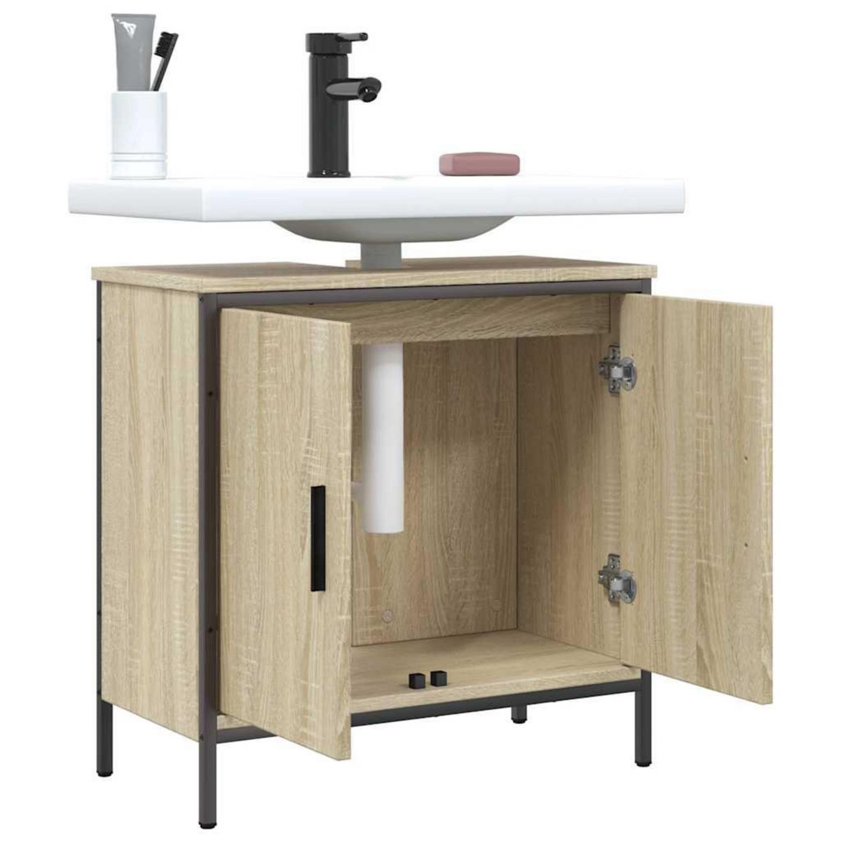 VIDAXL Armoire lavabo de salle de bain chene sonoma 60x30x60 cm