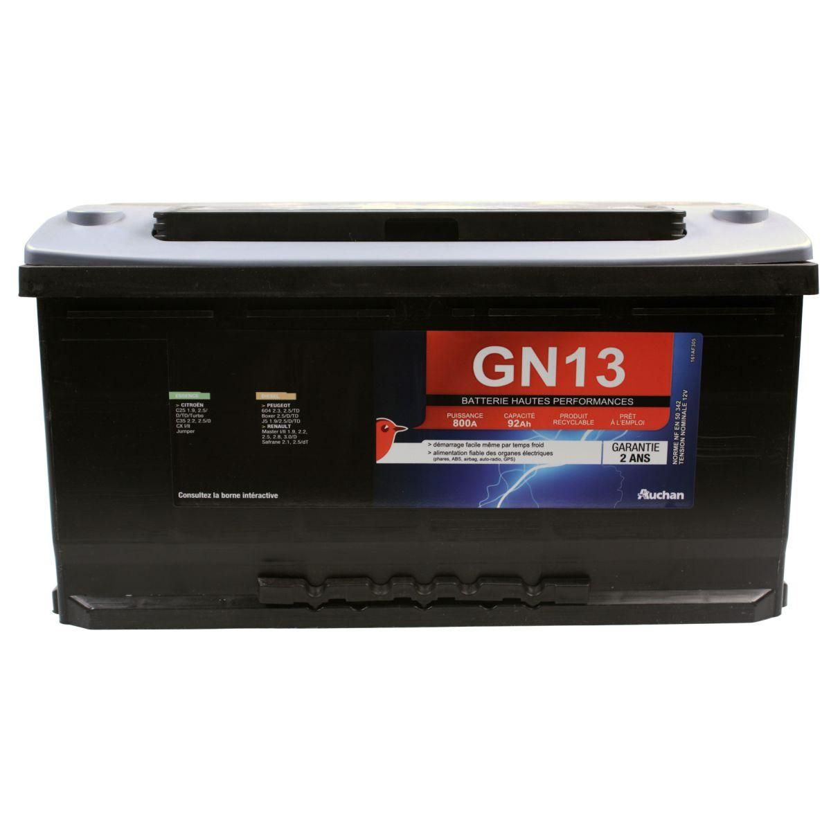 AUCHAN Batterie pour voiture GN13 800A 92Ah