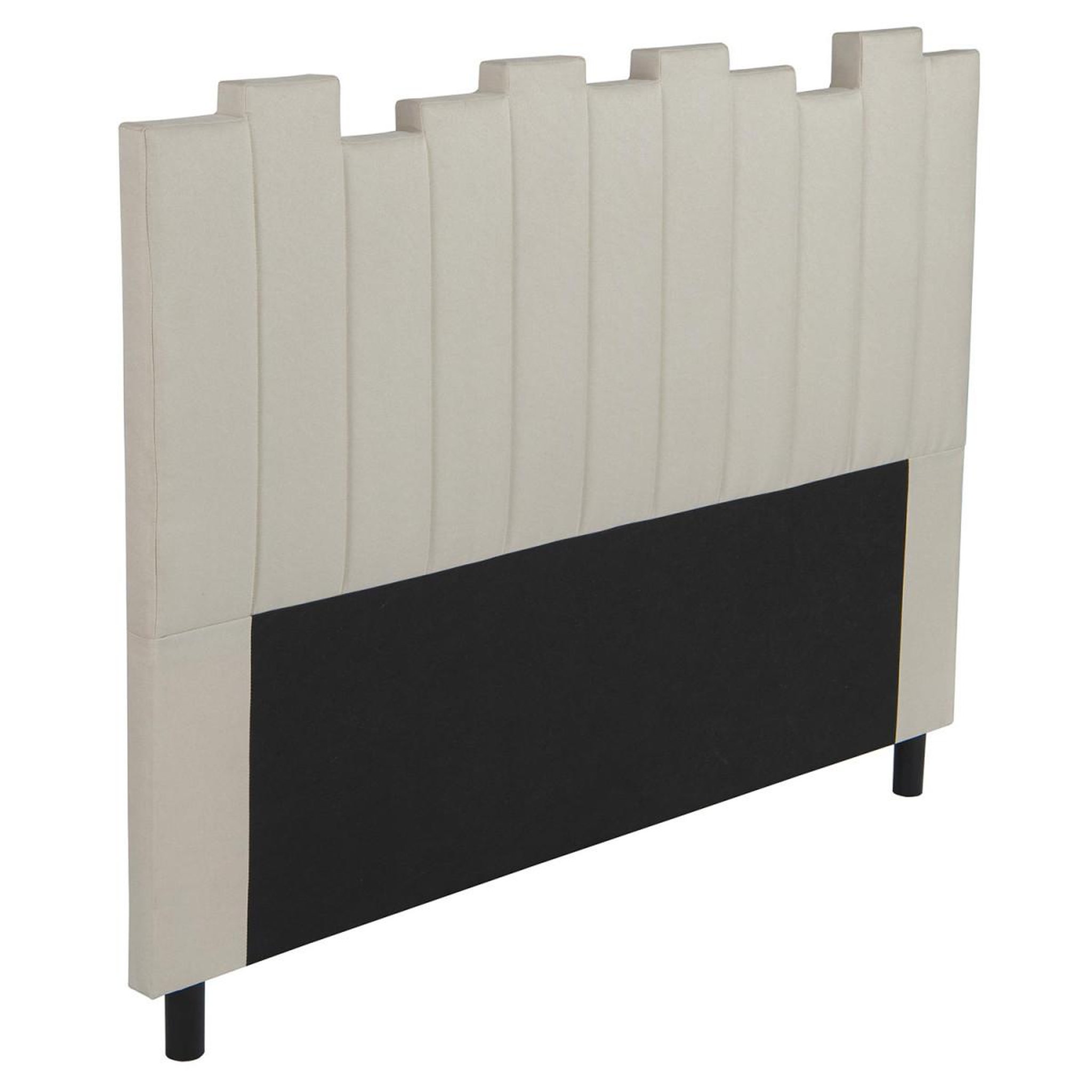 Voir la diapositive 3 : Paris Prix Tête de lit en tissu design  kenty  160cm beige