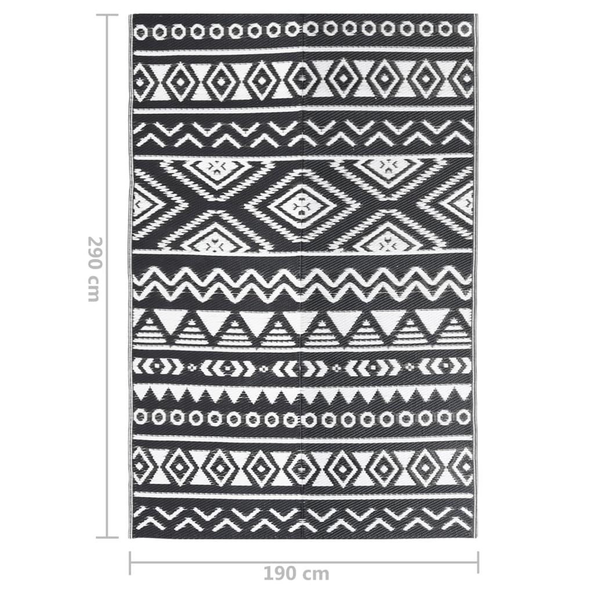Voir la diapositive 6 : VIDAXL Tapis d'exterieur Noir 190x290 cm PP