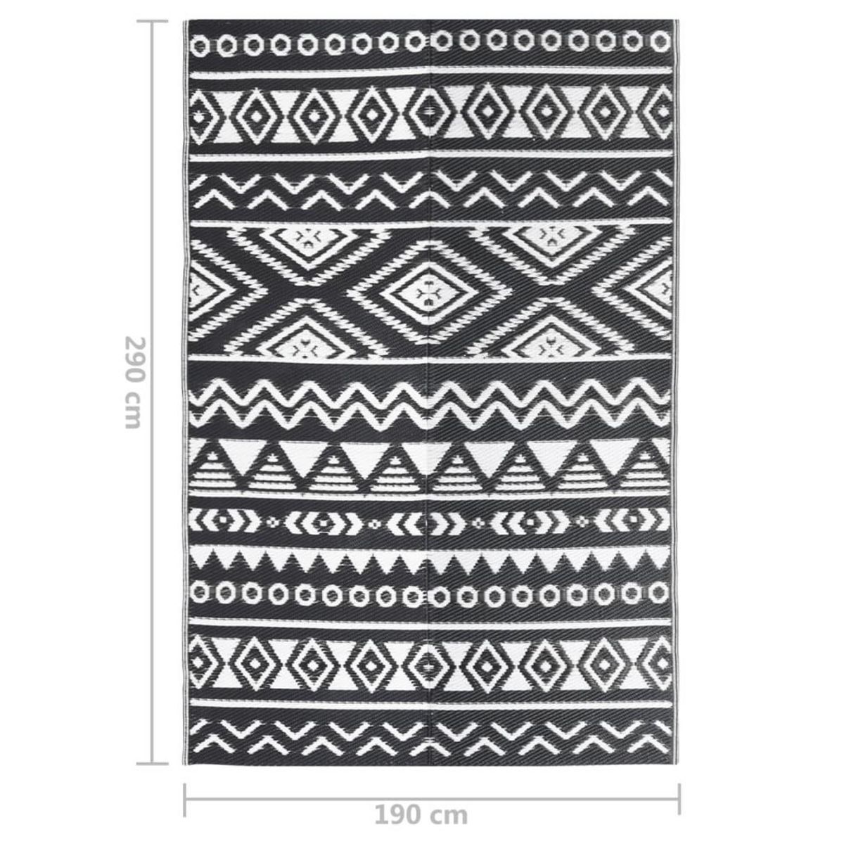 VIDAXL Tapis d'exterieur Noir 190x290 cm PP