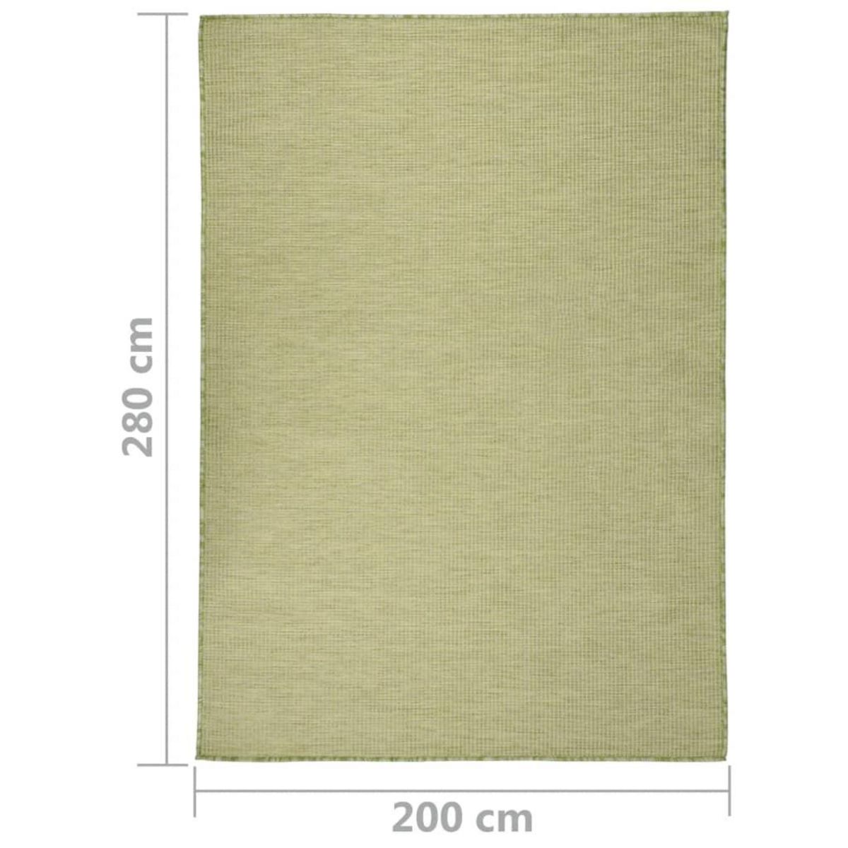 VIDAXL Tapis a tissage plat d'exterieur 200x280 cm Vert