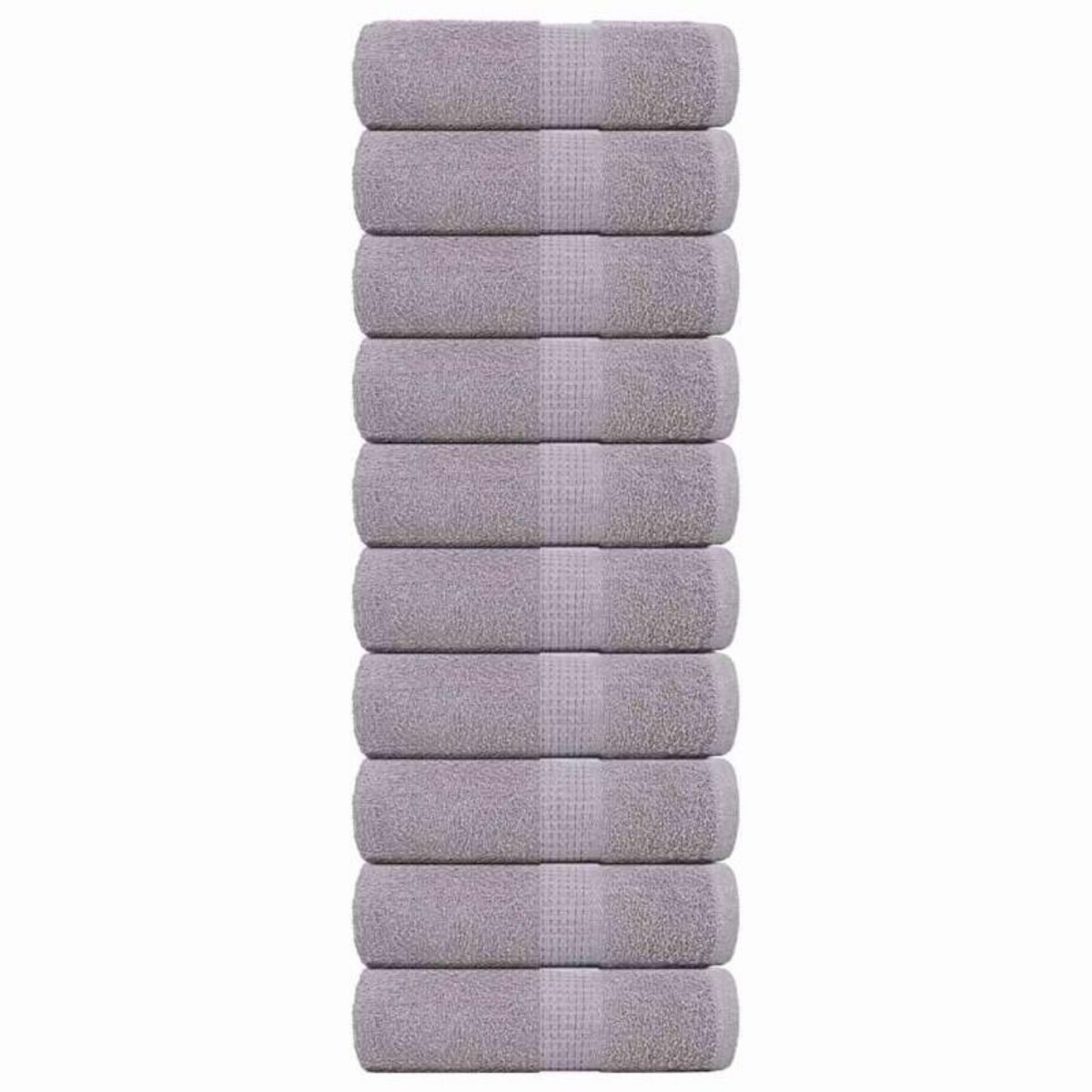 VIDAXL Serviettes d invité 10 pcs gris 30x50 cm 360 g m² 100% coton