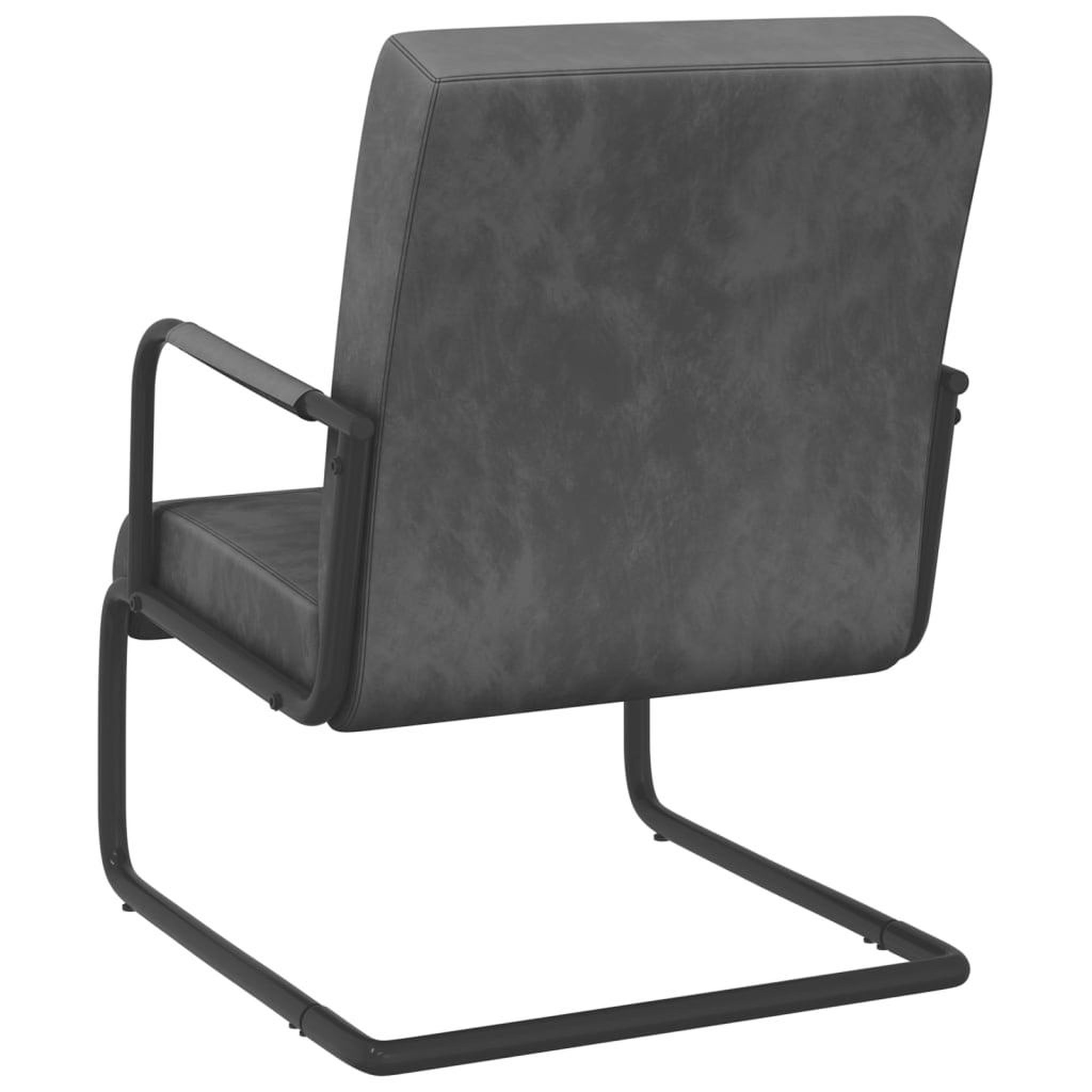 Voir la diapositive 4 : VIDAXL Chaise cantilever Gris fonce Velours