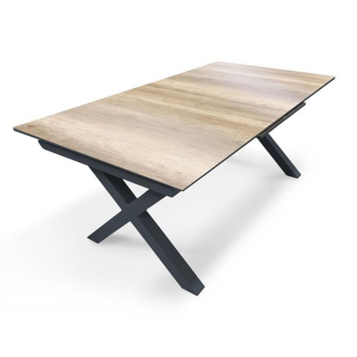 Paris Prix Table de Jardin Extensible Imitation Bois  Floride  180-240cm Gris Anthracite