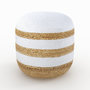 Voir la diapositive 6 : Rendez vous déco Pouf rond en jute, rayures blanches D40 cm-Billy