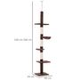 Voir la diapositive 3 : PAWHUT Arbre à chat poteau à griffer L40 x l 34 x H 230-260 cm 5 niveaux d'activités marron