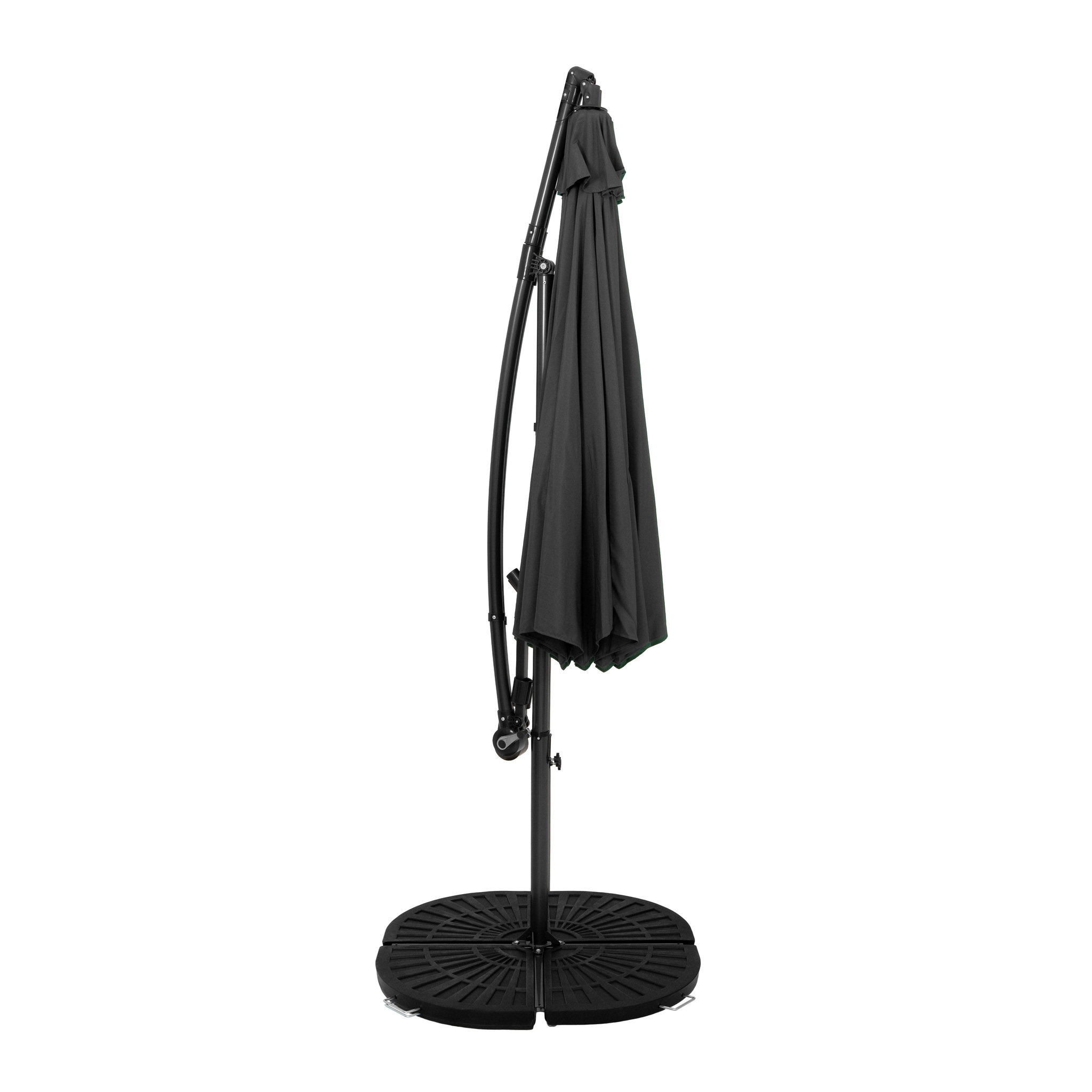 Voir la diapositive 2 : Monster Parasol Banane à Mât Déporté 3 m & 2 Pieds en Éventail