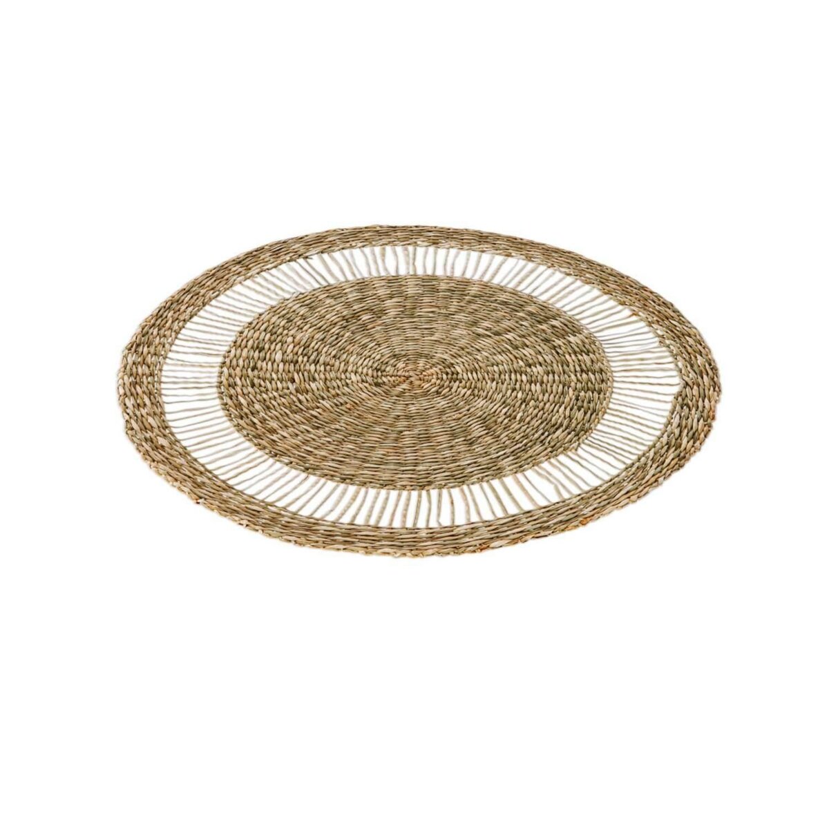 SECRET DE GOURMET Lot de 6 sets de table rond en roseau tressé - Diam 38 cm - Beige