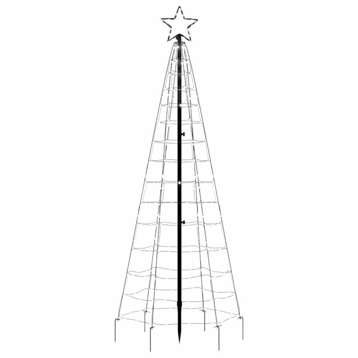 VIDAXL Sapin de Noël a LED avec piquets 220 LED blanc froid 180 cm