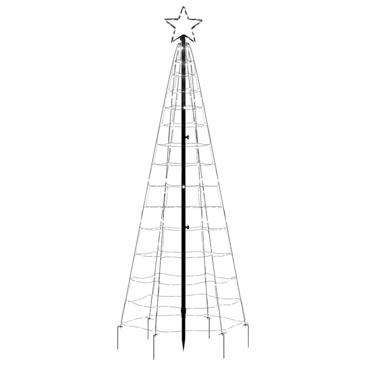 VIDAXL Sapin de Noël a LED avec piquets 220 LED blanc froid 180 cm