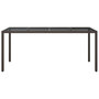 Voir la diapositive 3 : VIDAXL Table de jardin Marron 190x90x75 cm Verre trempe/resine tressee