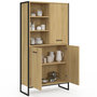 Voir la diapositive 4 : ID MARKET Buffet haut H. 160 cm DETROIT 3 portes design industriel