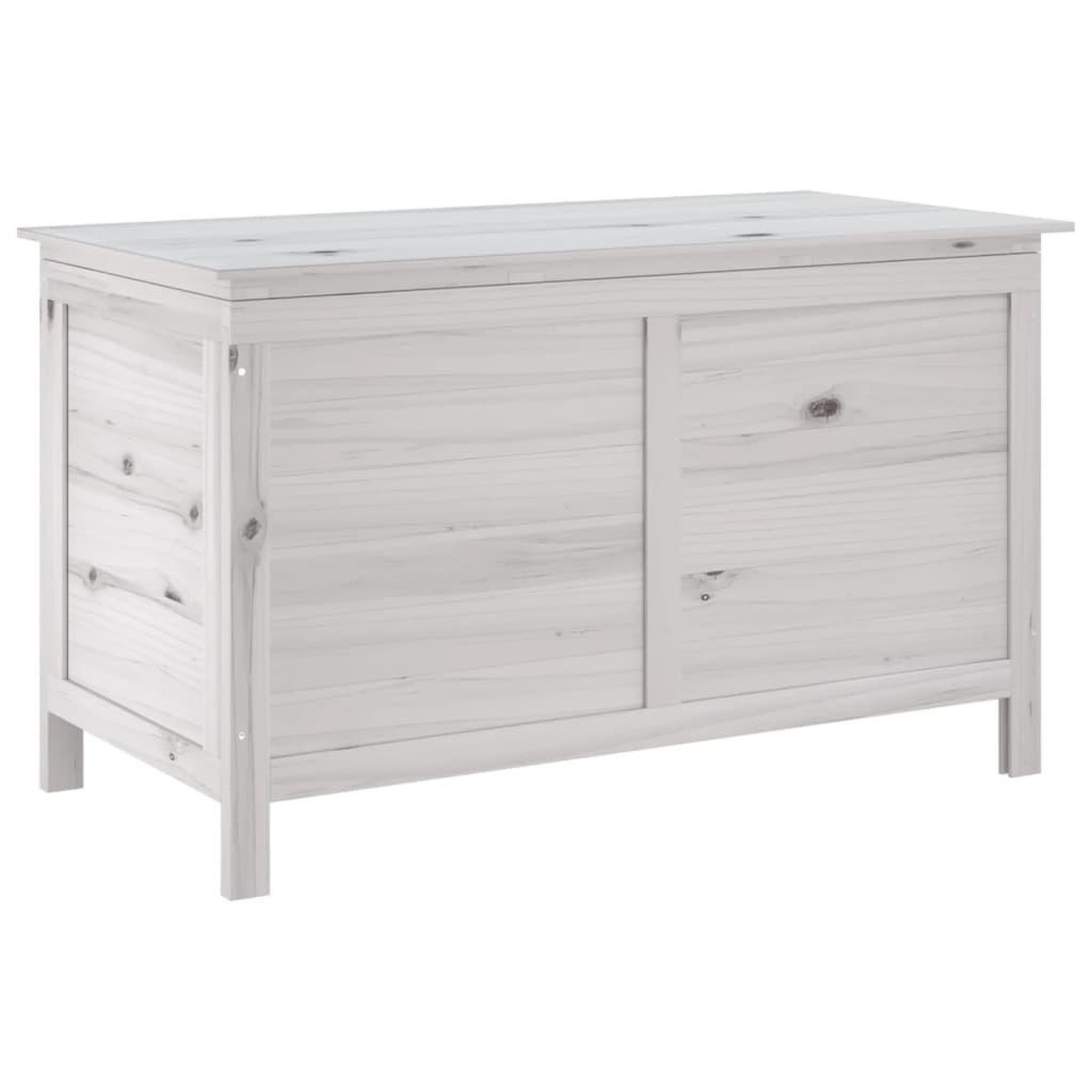 Voir la diapositive 2 : VIDAXL Boîte de rangement de jardin blanc bois massif de sapin