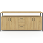 Voir la diapositive 3 : ID MARKET Buffet 180 cm DETROIT XXL 4 portes et tiroirs design industriel