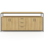 Voir la diapositive 3 : ID MARKET Buffet 180 cm DETROIT XXL 4 portes et tiroirs design industriel