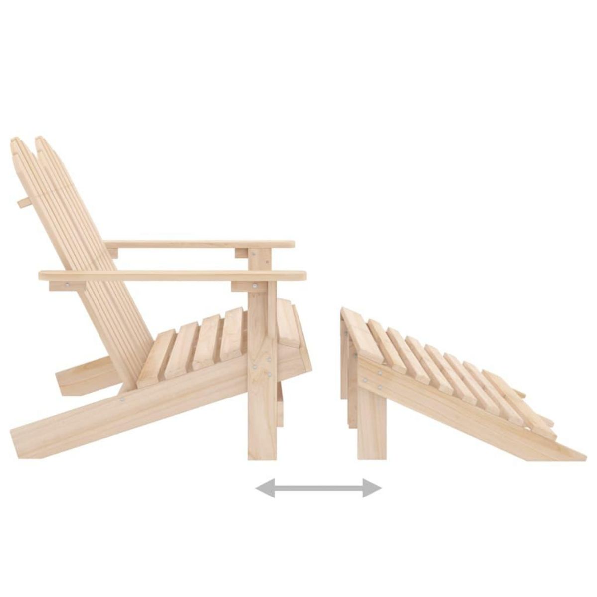 VIDAXL Chaise de jardin Adirondack 2 places et repose-pied sapin