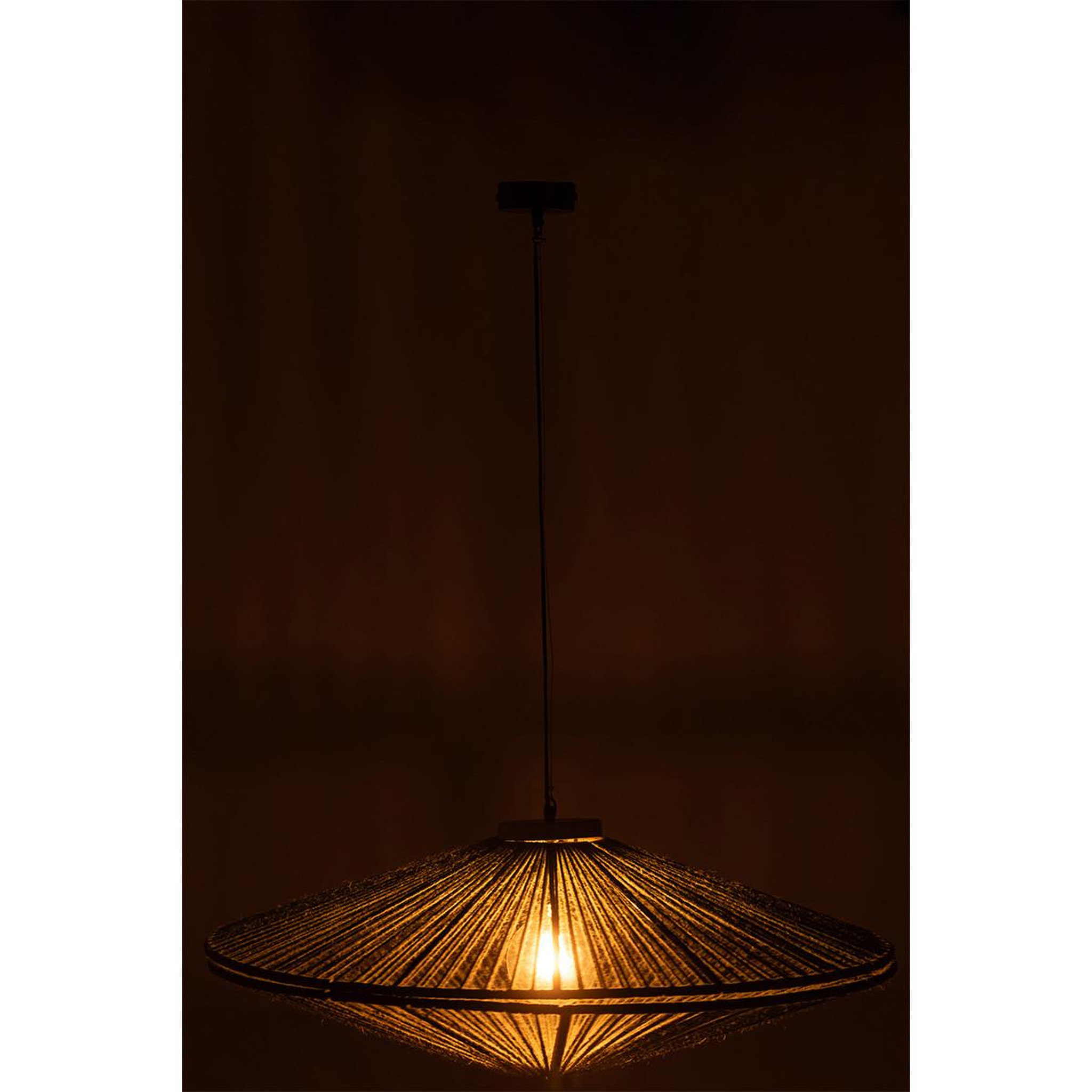 Voir la diapositive 3 : J-LINE Lampe Suspension en Jute  Dollie  93cm Vert