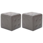 VIDAXL 2 pcs Tables de chevet Gris 30x30x30 cm Similicuir