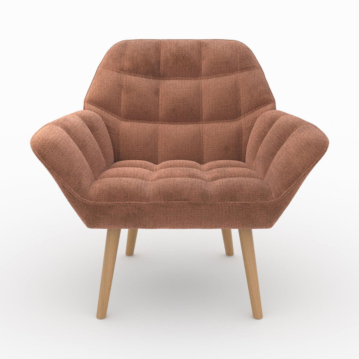 Rendez vous déco Fauteuil en tissu rouge ancien-Simba