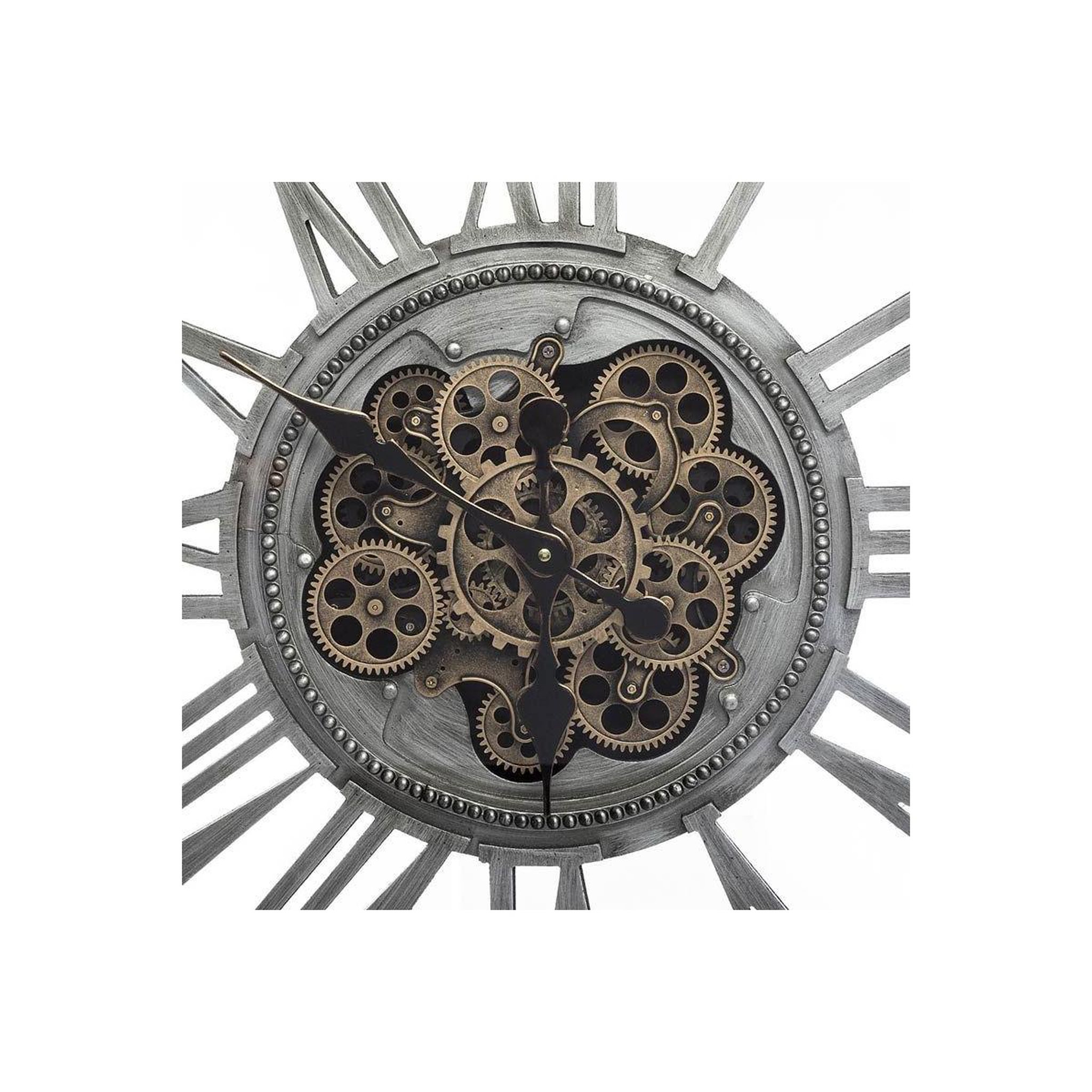 Voir la diapositive 3 : ATMOSPHERA Pendule mécanique en métal  swiss  80cm gris