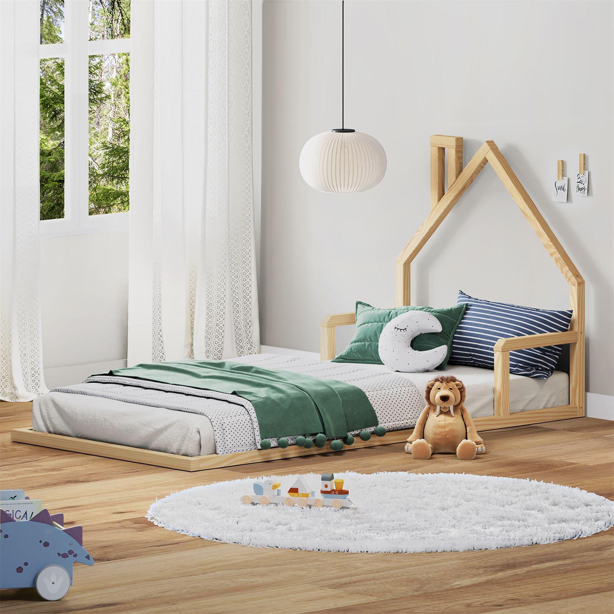 Voir la diapositive 2 : IDIMEX Lit enfant eloa type montessori, couchage 90x200 cm, en pin massif