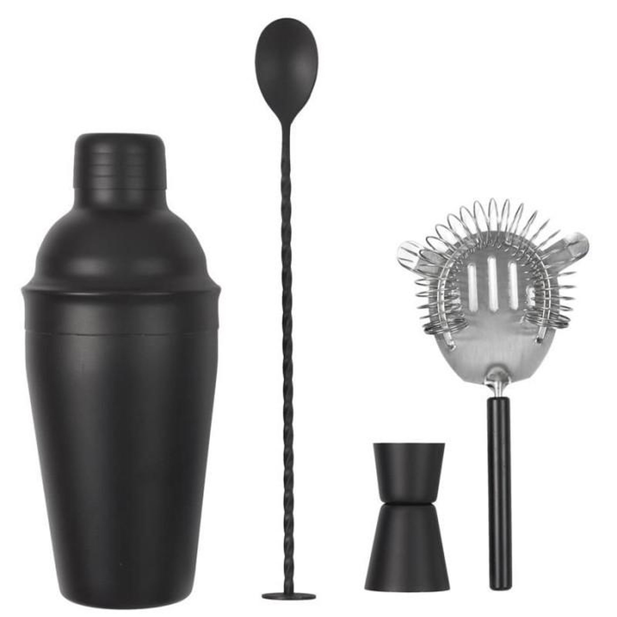 Paris Prix Coffret à Cocktail  4 Accessoires  26cm Noir