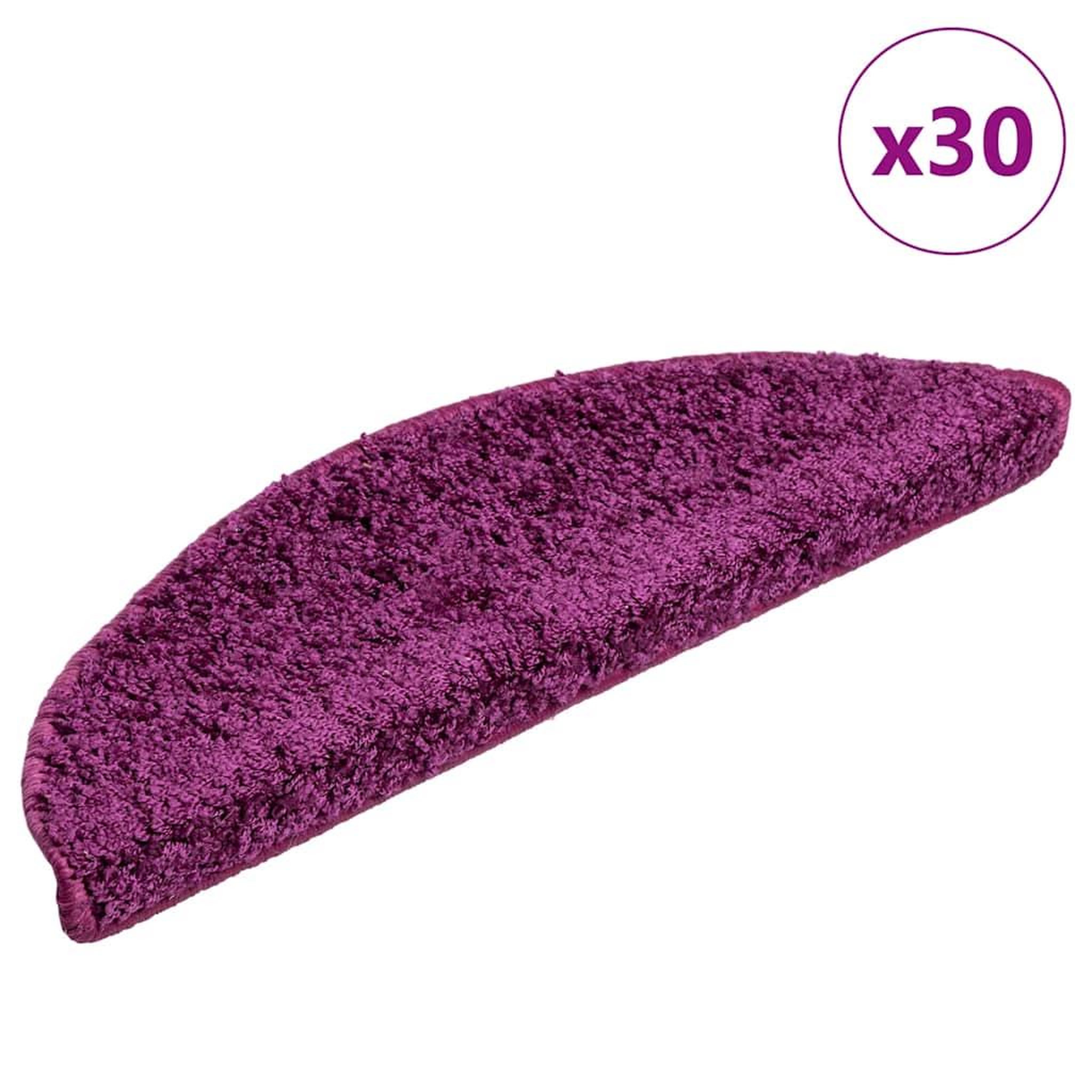 VIDAXL Tapis d'escalier 30 pcs violet 56x17x3 cm