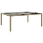 Voir la diapositive 1 : VIDAXL Table de jardin 200x150x75 cm Verre trempe/resine tressee Beige