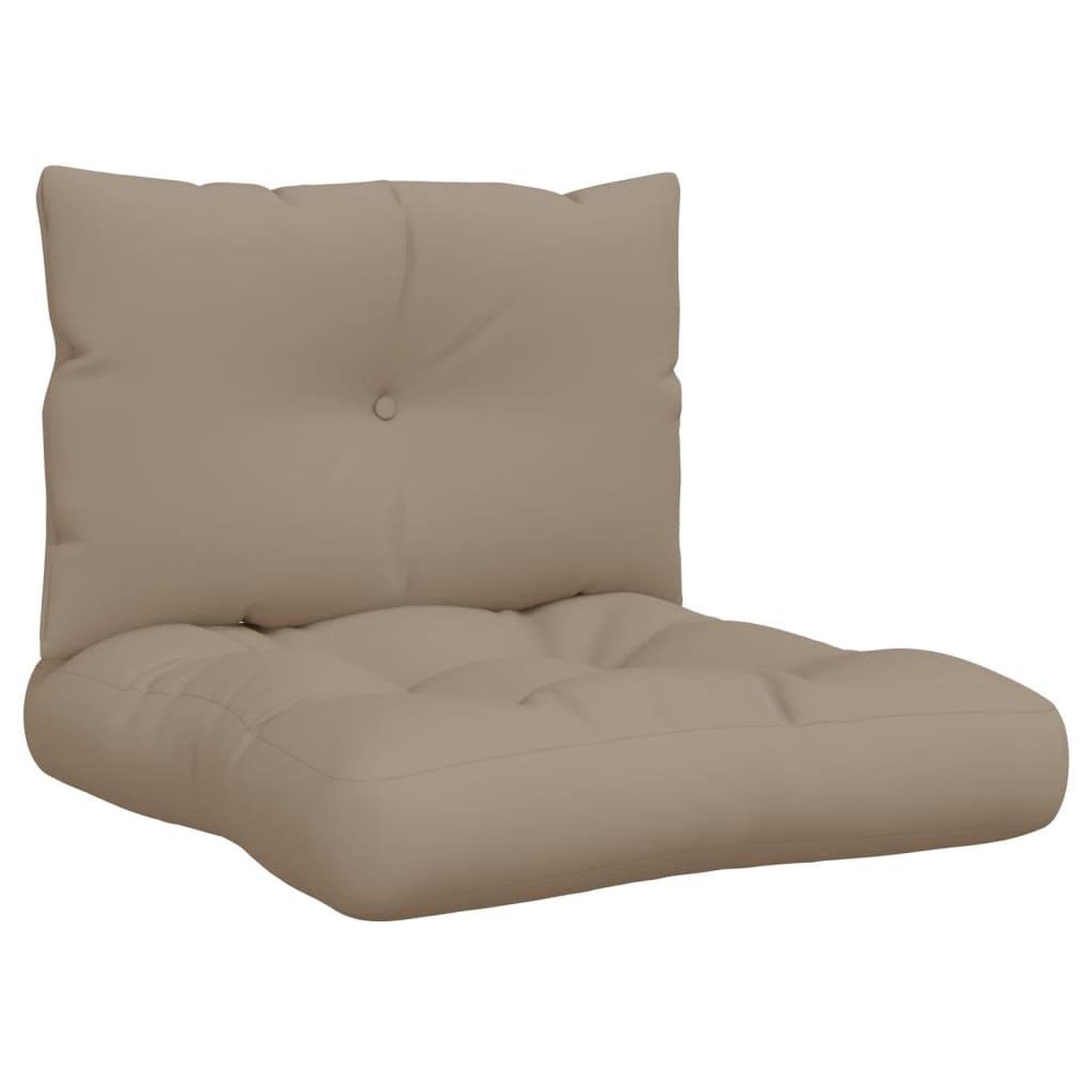Voir la diapositive 2 : VIDAXL Coussins de palette lot de 2 taupe tissu