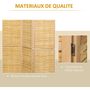Voir la diapositive 5 : HOMCOM Paravent intérieur séparateur de pièce pliable 4 panneaux dim. 160L x 170H cm bois bambou