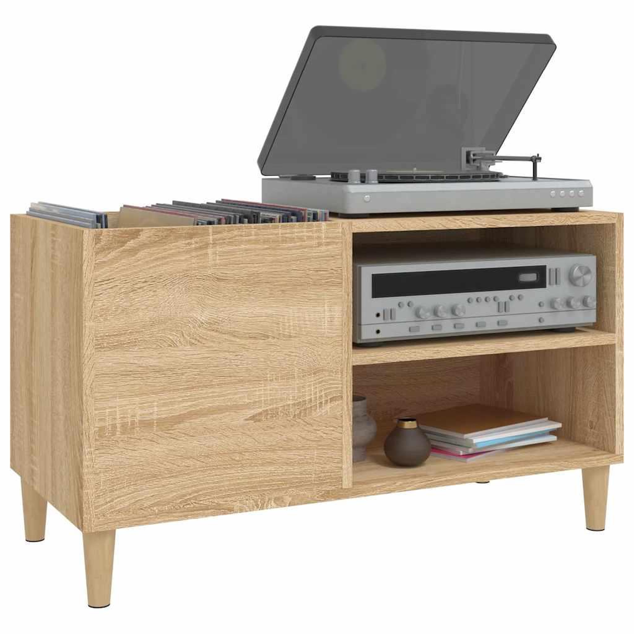 Voir la diapositive 4 : VIDAXL Armoire a disques chene sonoma 84,5x38x48 cm bois d'ingenierie