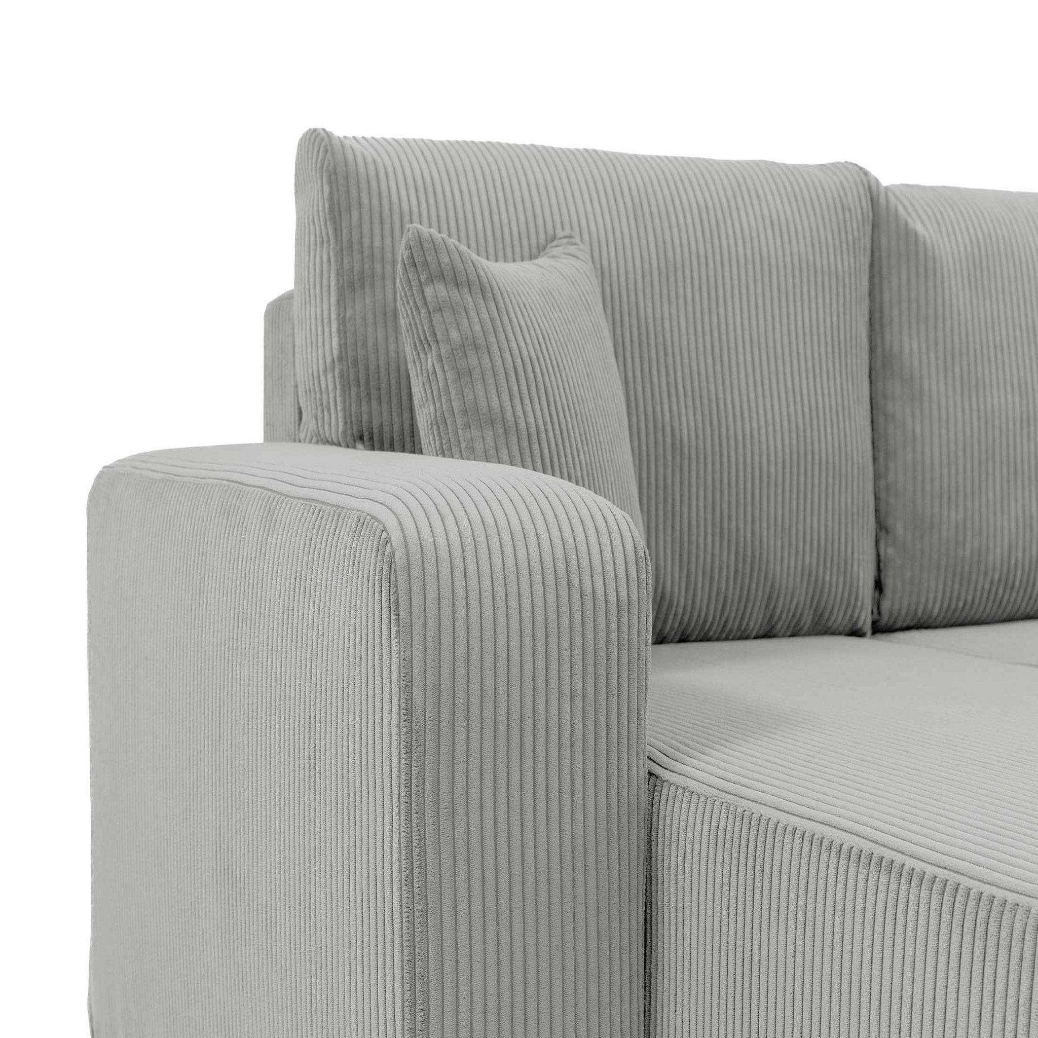 Voir la diapositive 4 : BEST MOBILIER Artemisa - canapé d'angle réversible 4 places - convertible avec coffre - en velours côtelé
