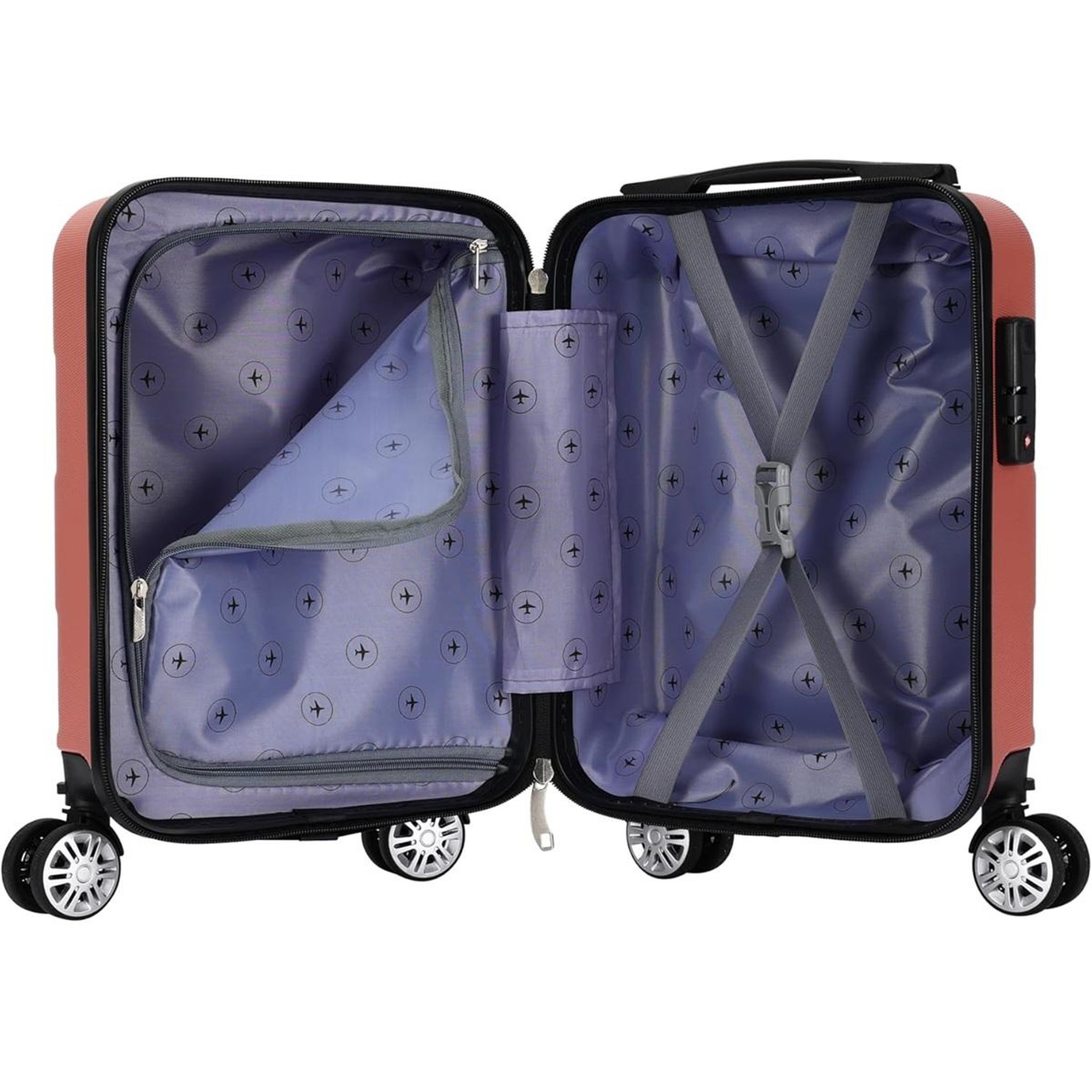Voir la diapositive 3 : TROLLEY ADC Valise cabine à roulettes rose - val-745