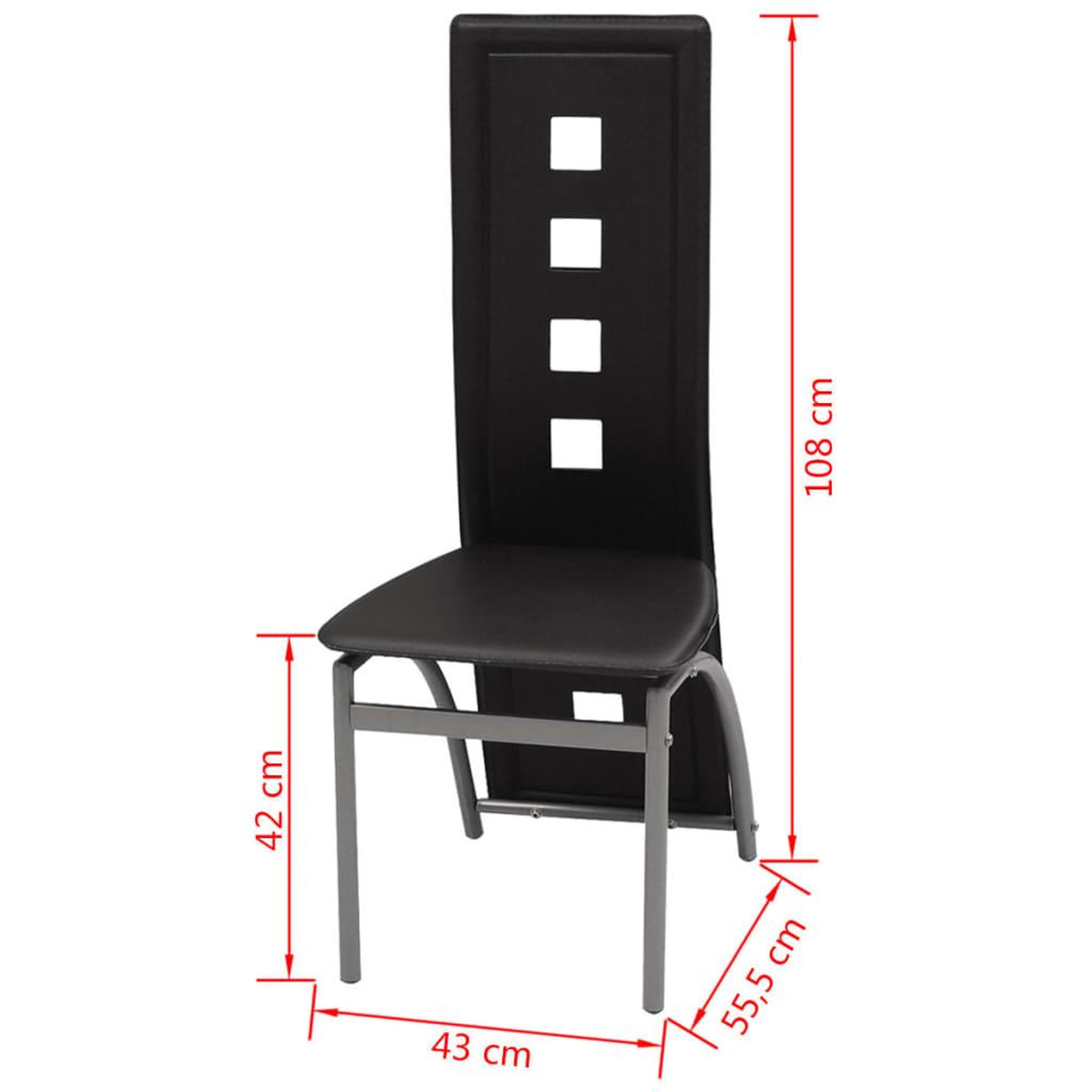 Voir la diapositive 5 : VIDAXL Chaises a manger lot de 6 noir similicuir