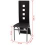 Voir la diapositive 5 : VIDAXL Chaises a manger lot de 6 noir similicuir