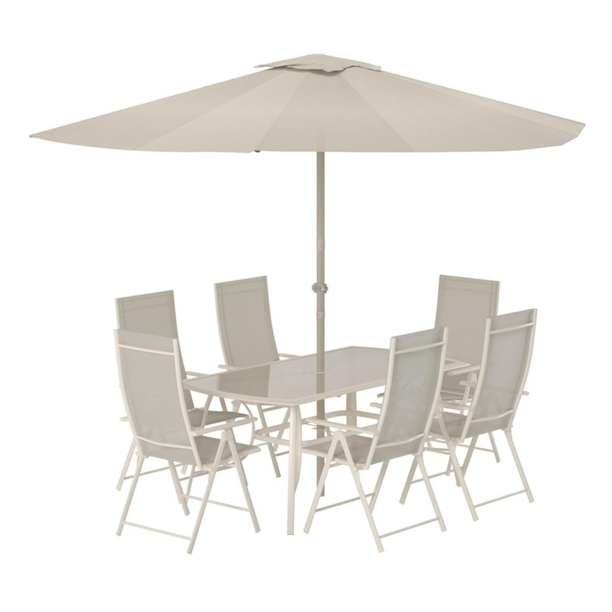 Paris Prix Ensemble Table de Jardin & 6 Chaises  Brekki  150cm Beige