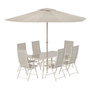 Voir la diapositive 1 : Paris Prix Ensemble Table de Jardin & 6 Chaises  Brekki  150cm Beige