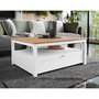 Voir la diapositive 5 : BEST MOBILIER Francesco - table basse - effet bois et blanc - 1 tiroir et 1 niche - 104 cm