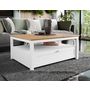 Voir la diapositive 5 : BEST MOBILIER Francesco - table basse - effet bois et blanc - 1 tiroir et 1 niche - 104 cm