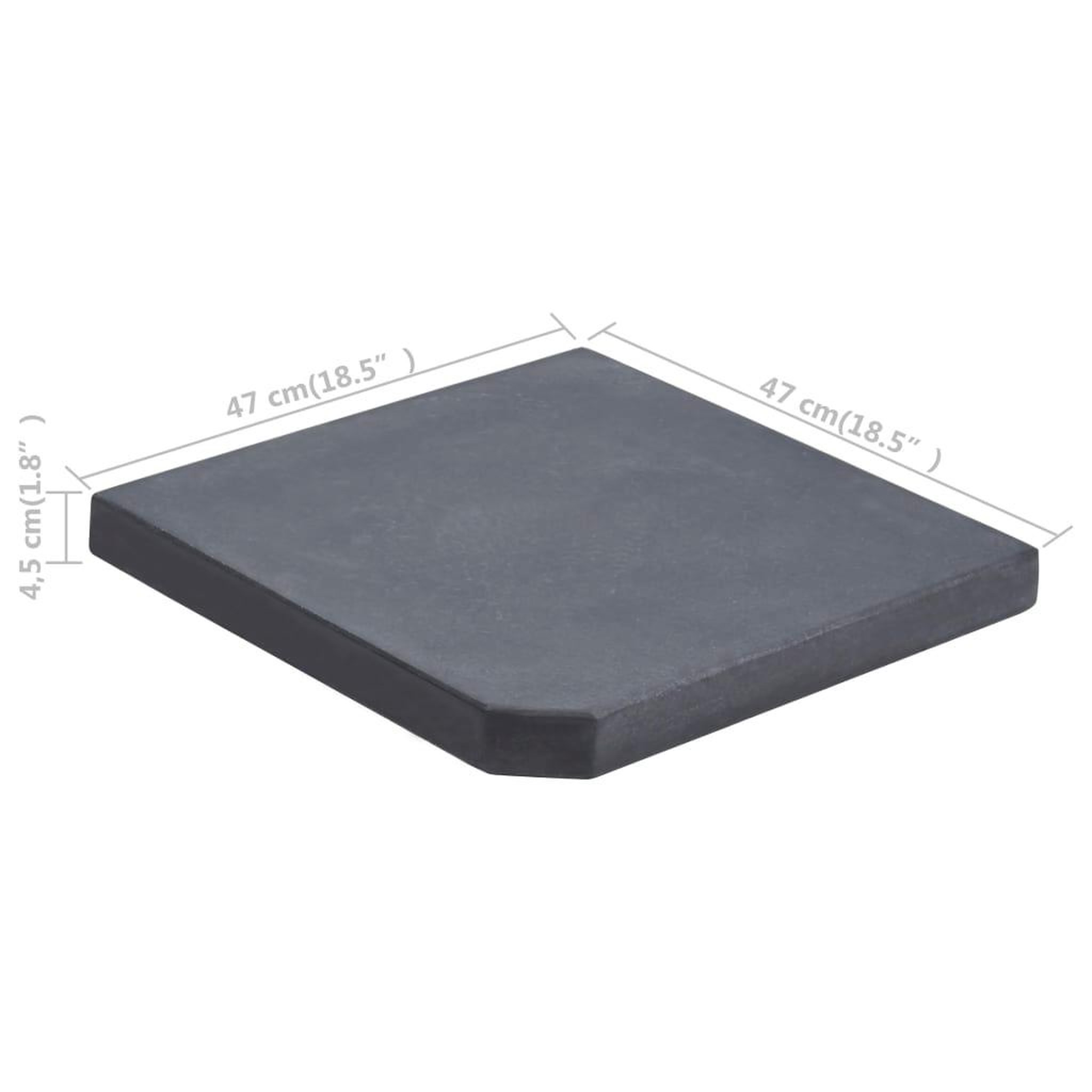Voir la diapositive 5 : VIDAXL Plaque de poids de parasol Noir Granite Carre 25 kg