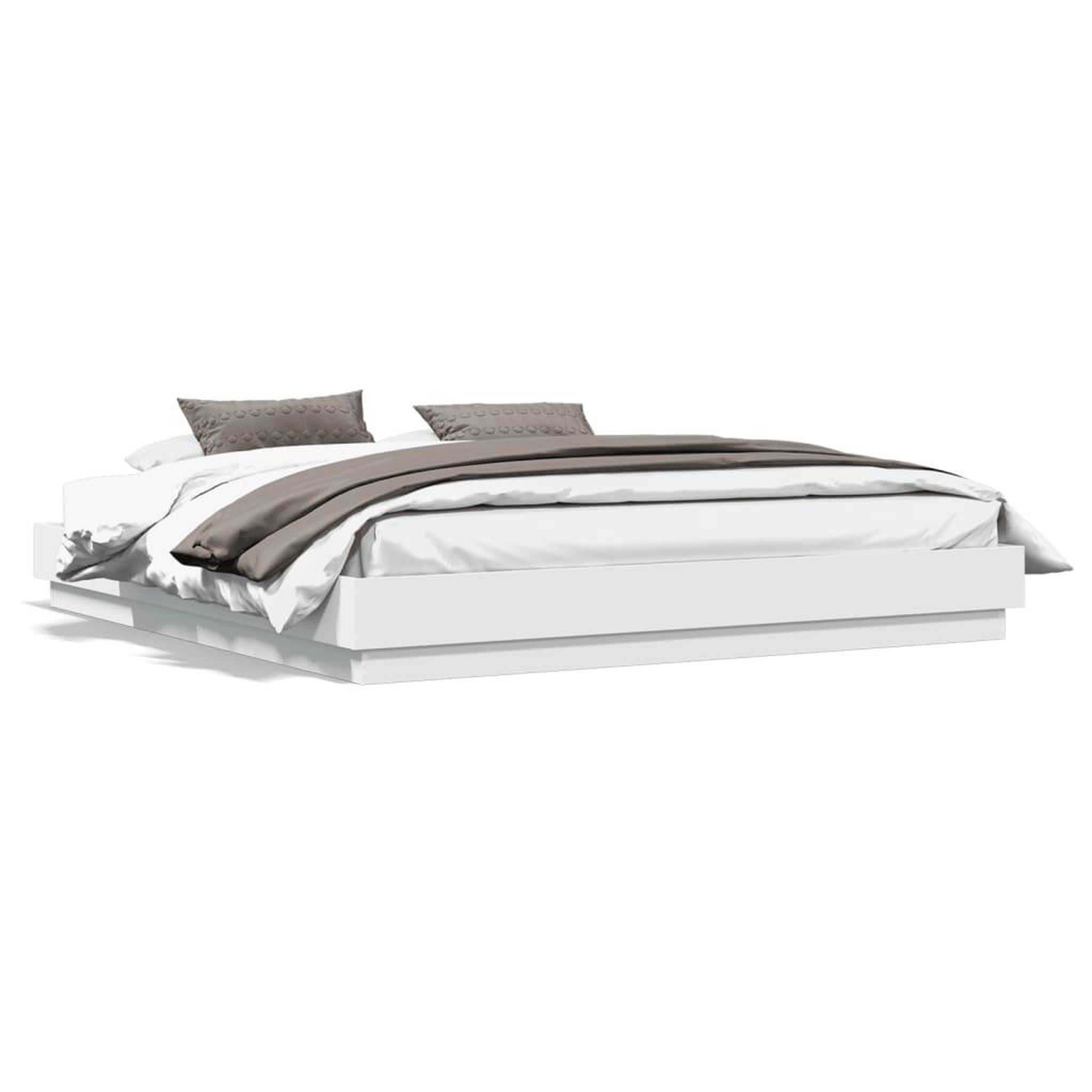 Voir la diapositive 2 : VIDAXL Cadre de lit sans matelas blanc 200x200 cm