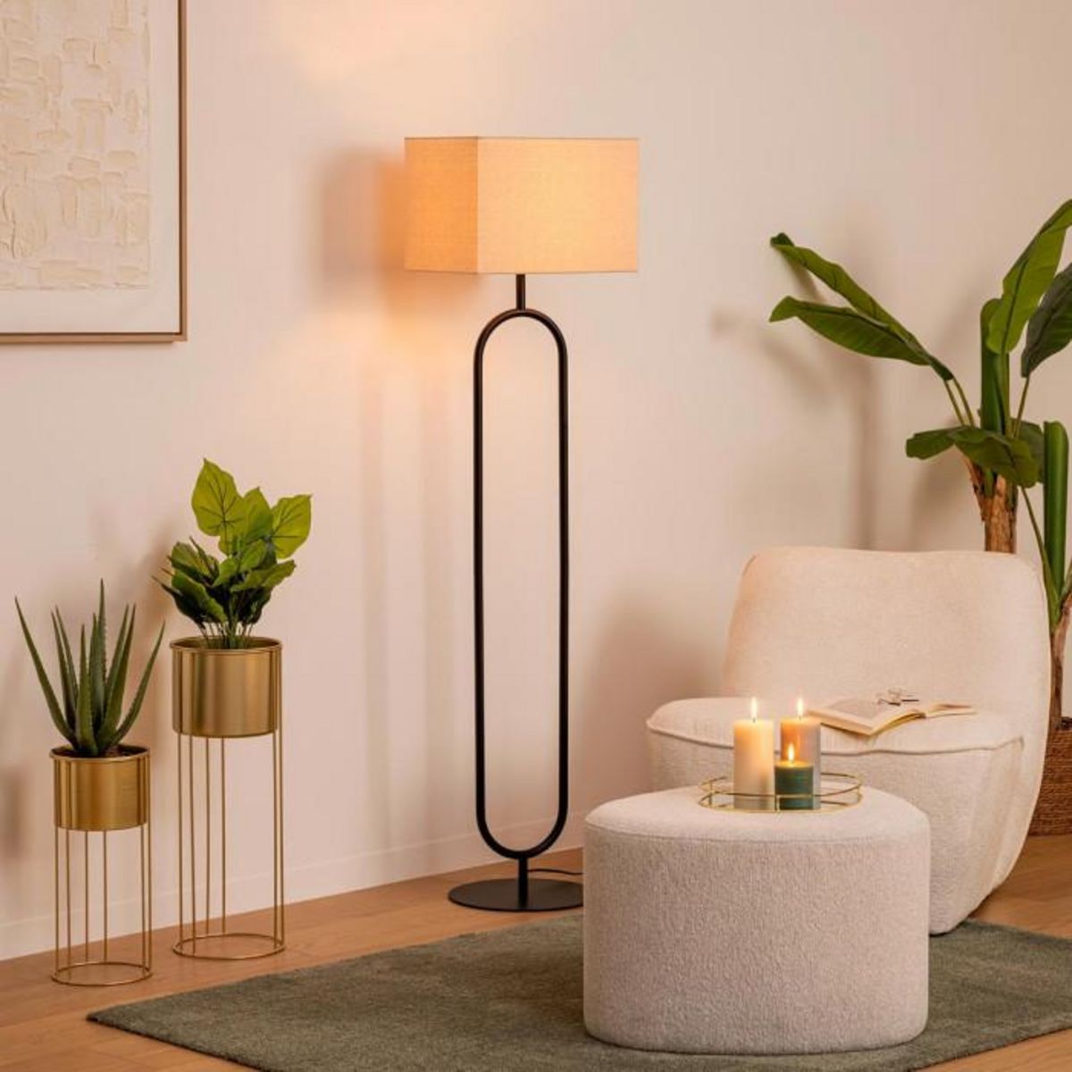 ATMOSPHERA Lampadaire Design en Métal  Alec  154cm Noir