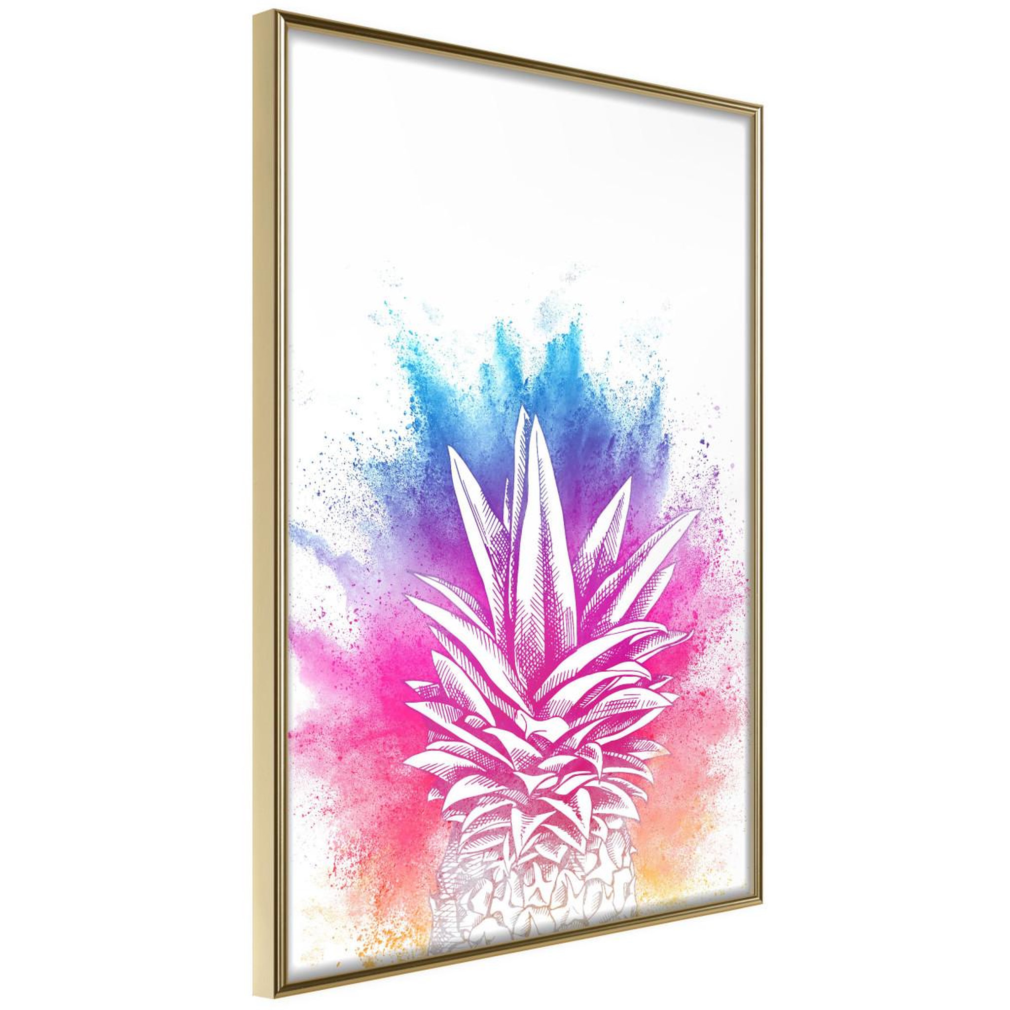 Voir la diapositive 1 : Paris Prix Affiche murale encadrée  rainbow pineapple crown