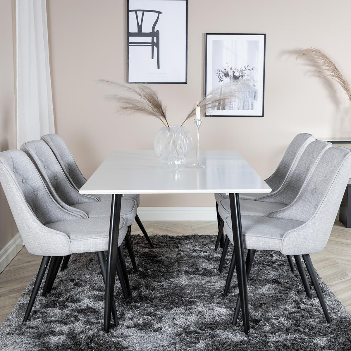 Paris Prix Table à Manger  Polar  180cm Blanc & Noir