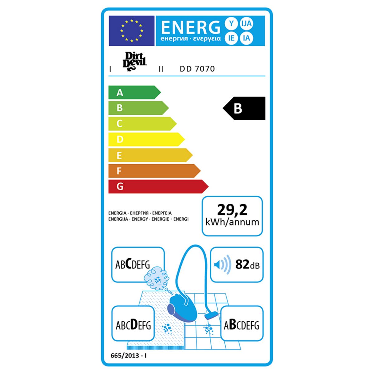 DIRT DEVIL Aspirateur avec sac DD7070-0 Rebel blanc