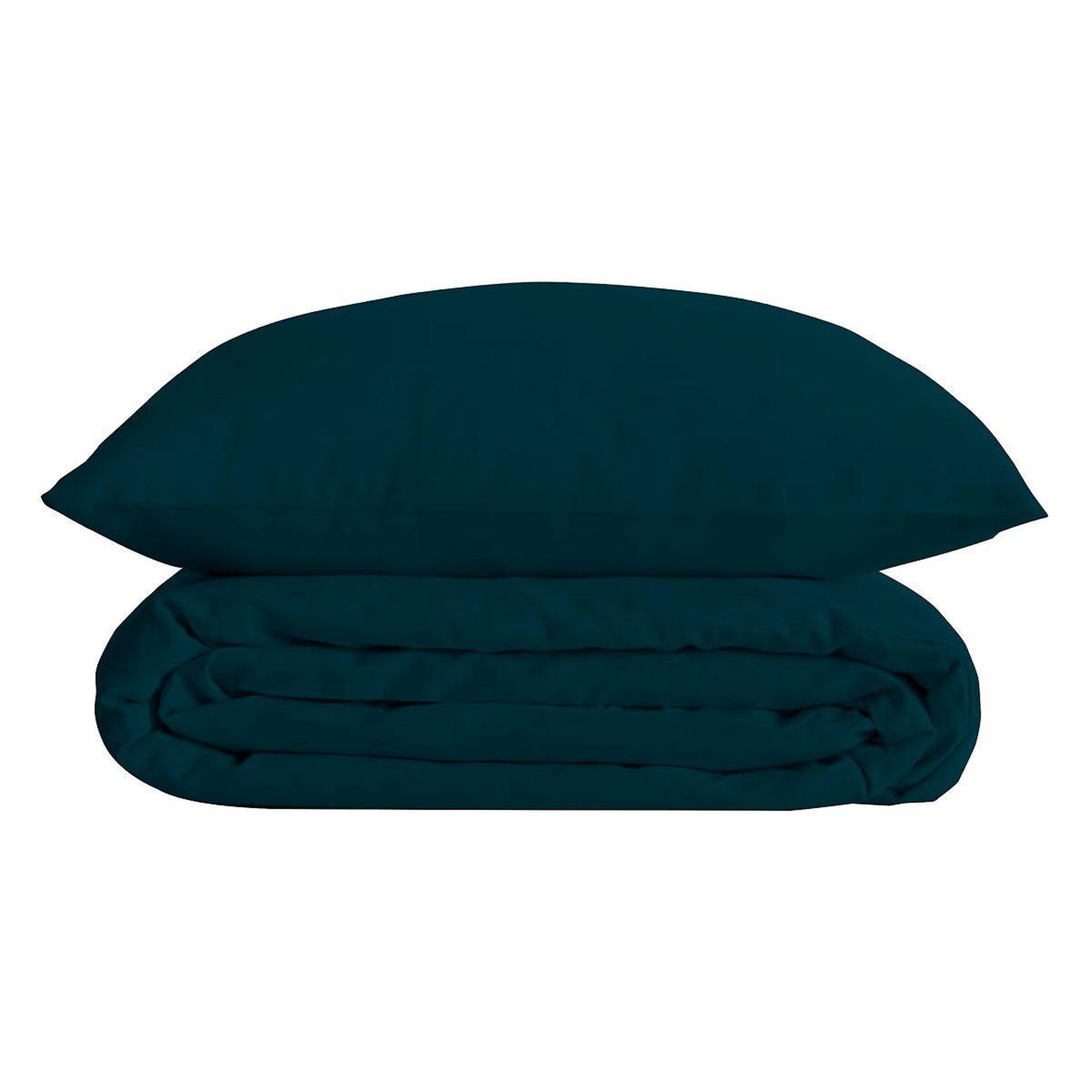 Voir la diapositive 2 : ATMOSPHERA Parure de lit 3 pièces  percale  240x220cm bleu egéen