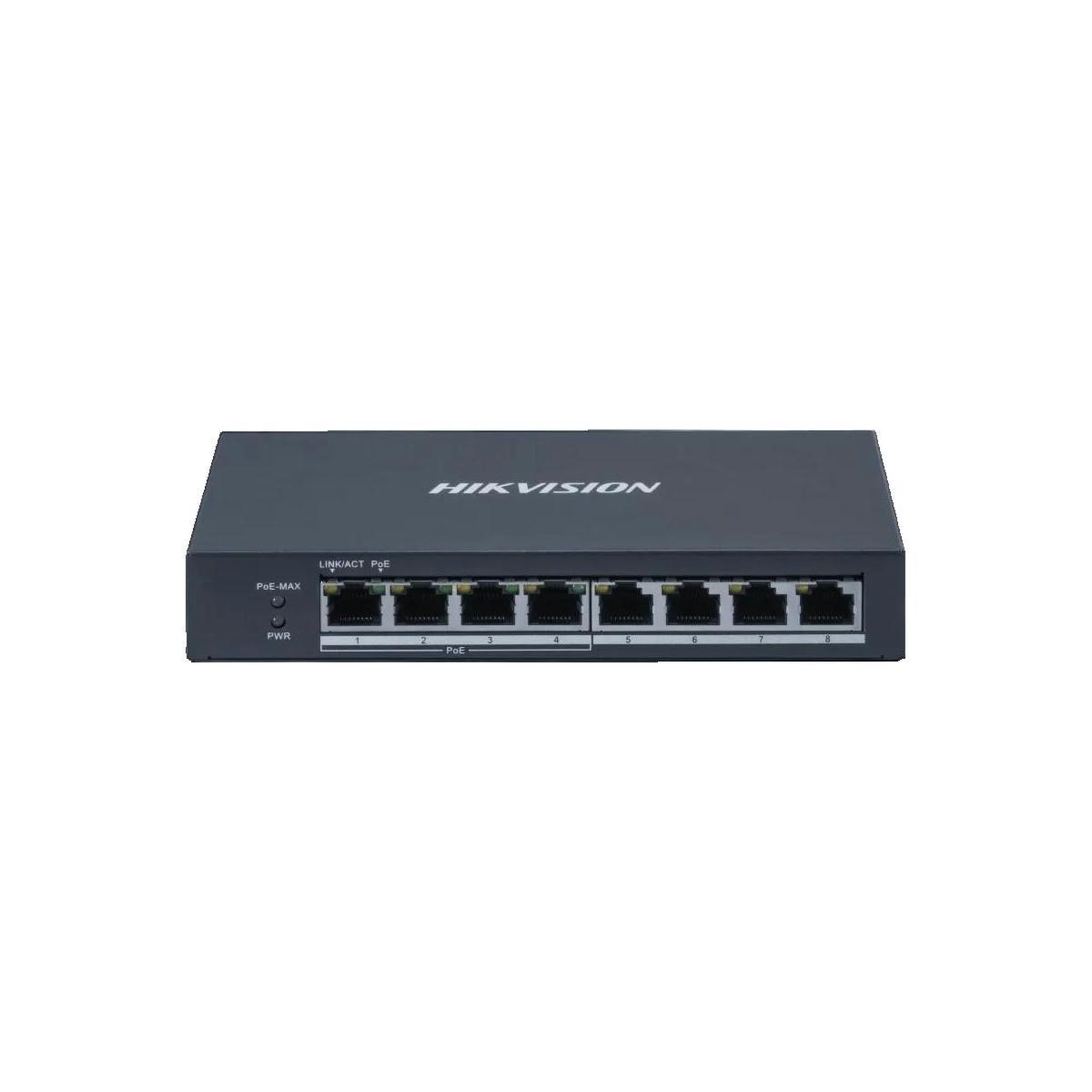 HIKVISION Switch réseau Hikvision HS-DS-3E0508P-O Gris avec 8 ports RJ-45 dont 4 PoE