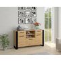 Voir la diapositive 3 : BEST MOBILIER Donnely - buffet bas - effet bois et noir - 155 cm