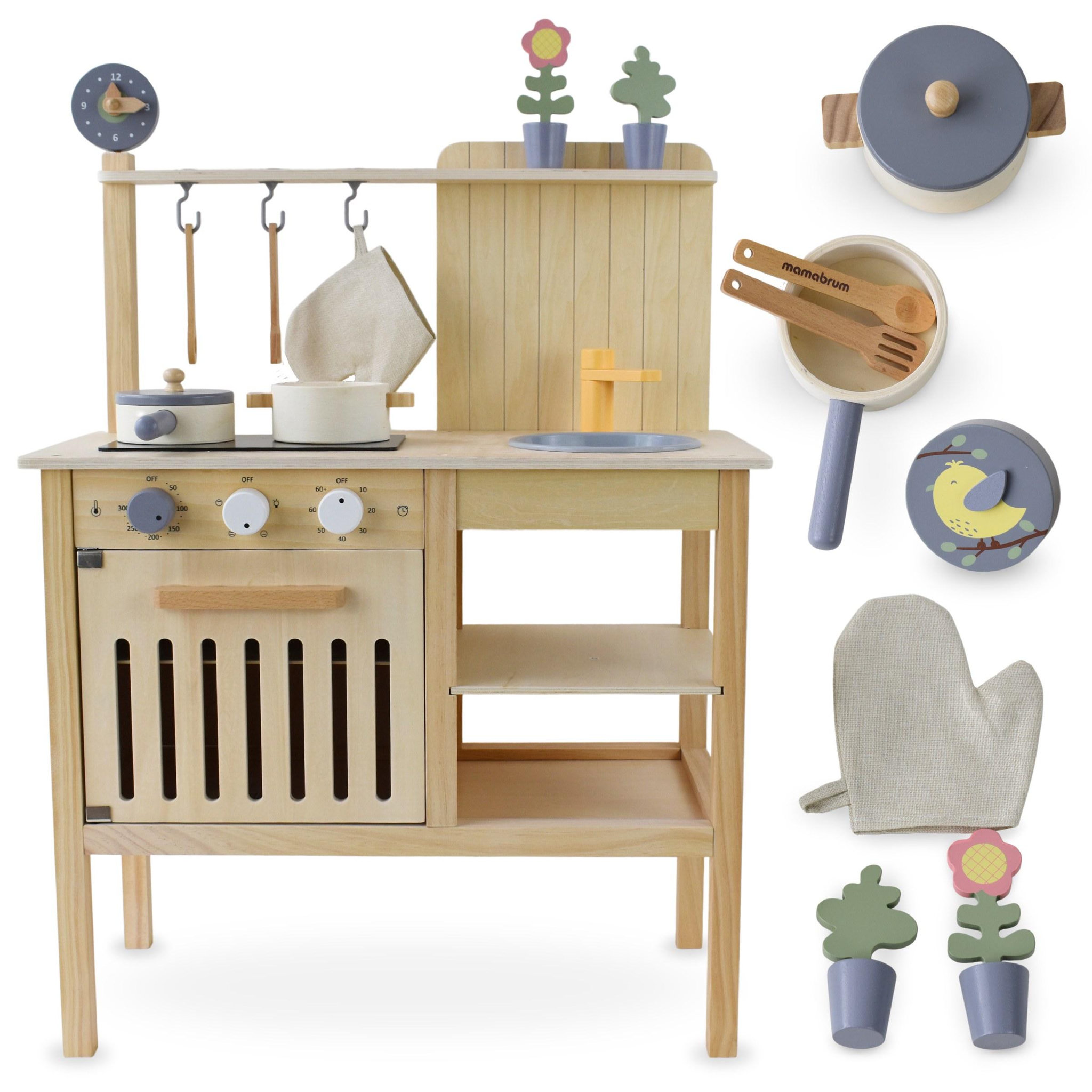 MAMABRUM Cuisine enfant en bois accessoires imitation 3 ans mamabrum